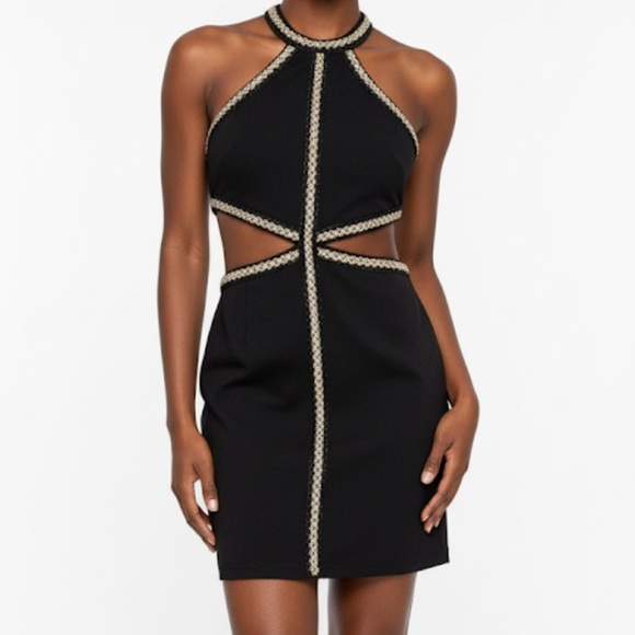 about us Dresses & Skirts - Black Backless Halter Bodycon Dress